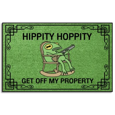 Hippity Hoppity Get Off My Property Inside Funny Door Mats for Outside Entry ...