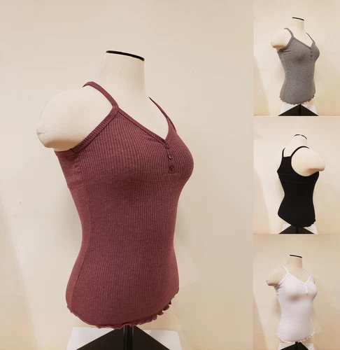 Women Basic Casual Ribbed Sleeveless Cami Tank Top Shirt RT52603