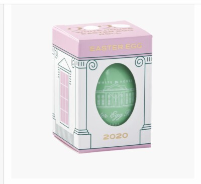 Trump 2020 WHITE HOUSE EASTER EGG w BOX SIGNED President Cancelled Event Green 