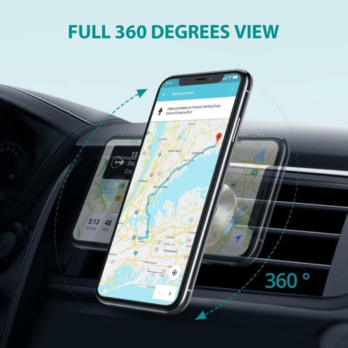 Premium Quality, Magnetic In Car Phone Holder 360° Rotatable Air Vent Mount Clip - Picture 2 of 16