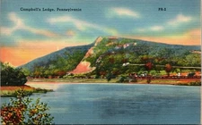 Campbell's Lodge Pennsylvania PA UNP Linen Vtg Postcard