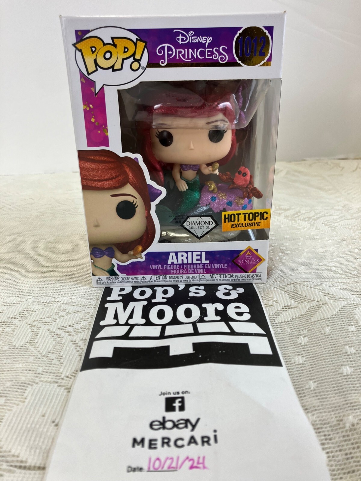 Funko Pop! Disney Princess: Ariel 1012 Exclusive Vinyl Figure With Box Defects