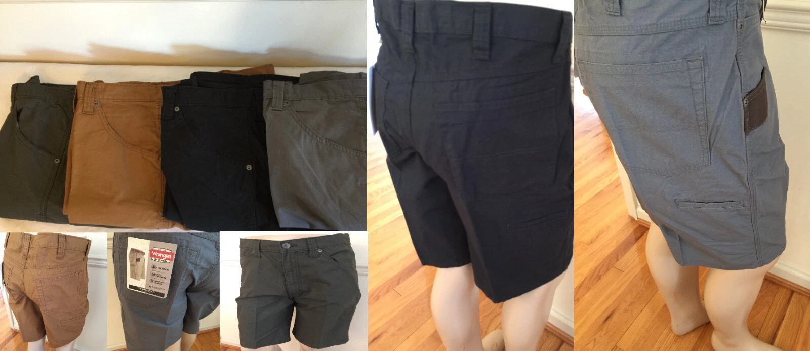 NWT Wrangler Technician Men's Cargo Shorts Ripstop Rip-Stop 6 Pocket Relaxed