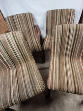 Vintage Knoll Internationial 4 Chair Set Green 1971 Bill Stephens Bentwood 