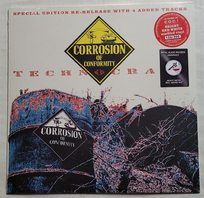 Corrosion Of Conformity Technocracy Bright Red White Marbled LP Vinyl Record 