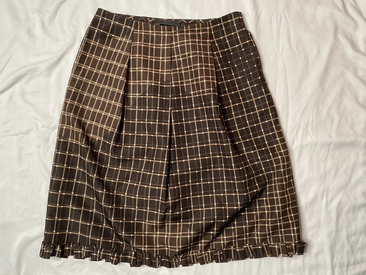 Brown plaid skirt clearance ebay