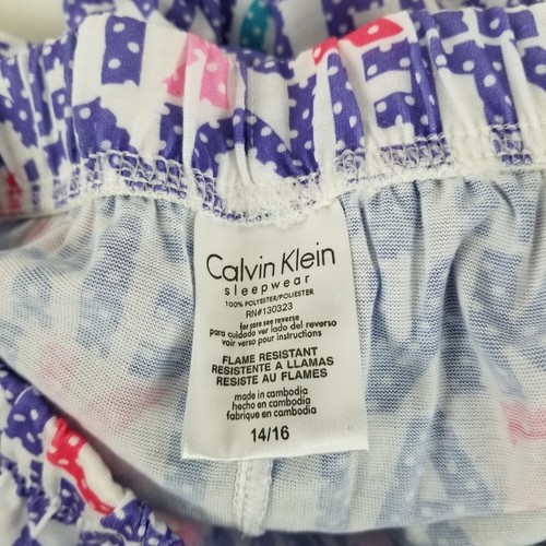 Calvin Klein Large 14/16 Girls Logo Sleep/Lounge Pants NWT Flame Resistant - Picture 4 of 4