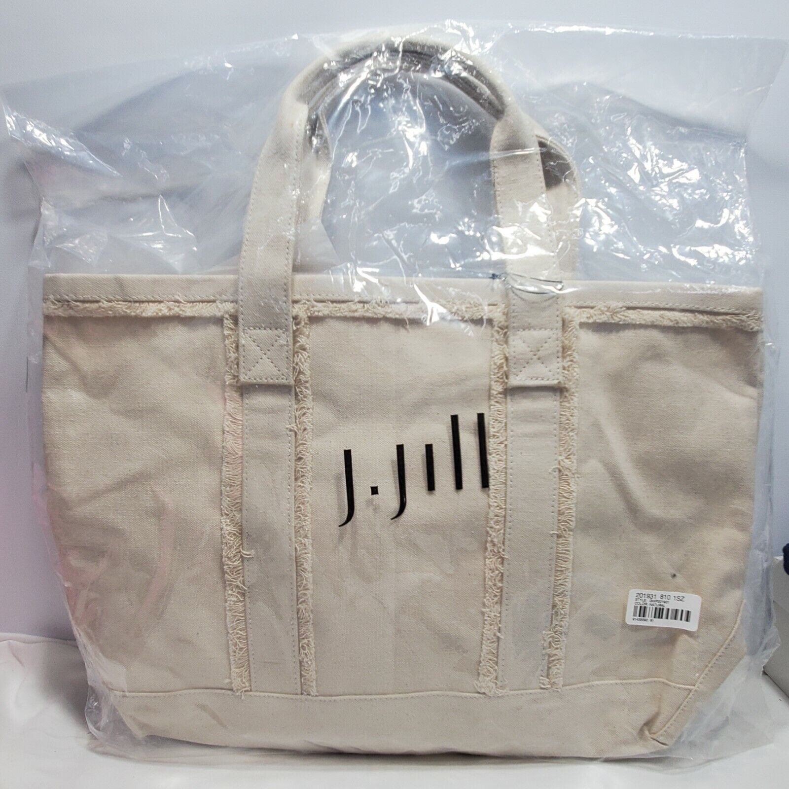 J Jill Bag Canvas Tote New Natural Cream Purse