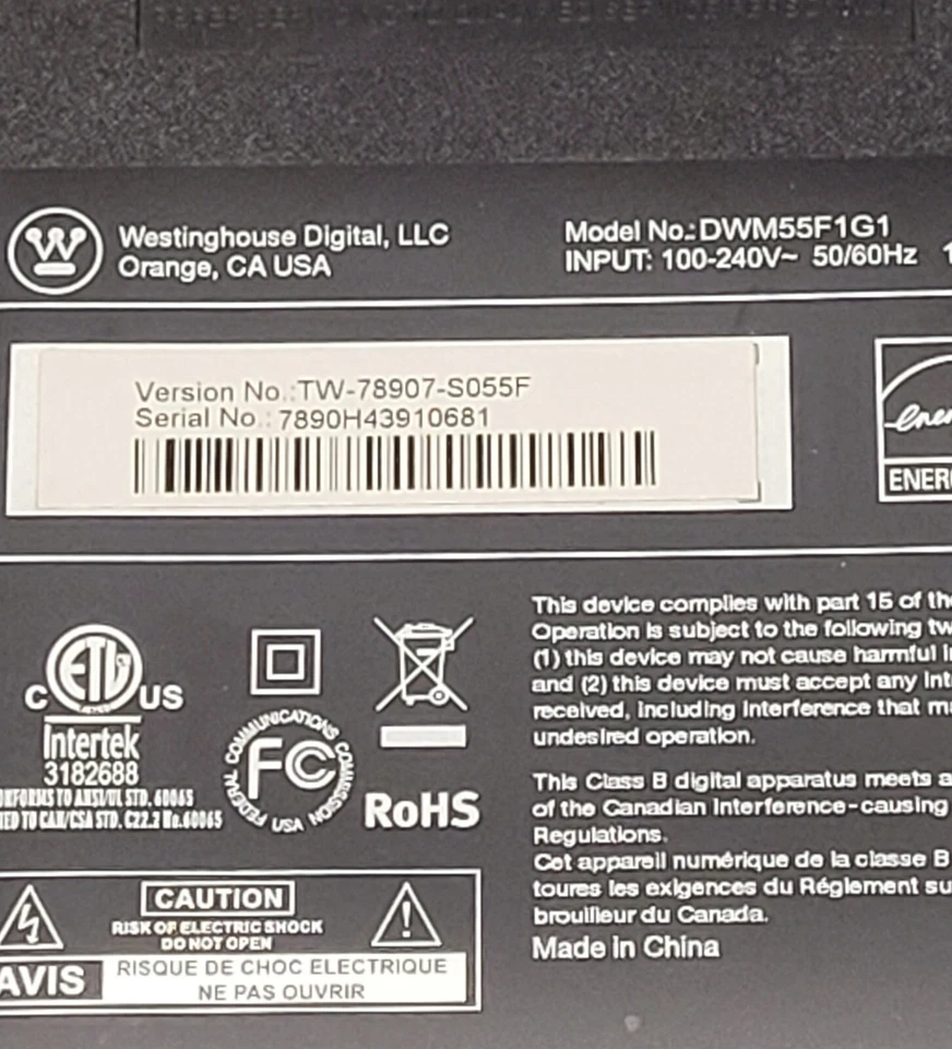 PLACA PRINCIPAL WESTINGHOUSE DWM55F1G1, FUENTE DE ALIMENTACIÓN, T-CON (890-M00-06N74) Foto 3 de 4