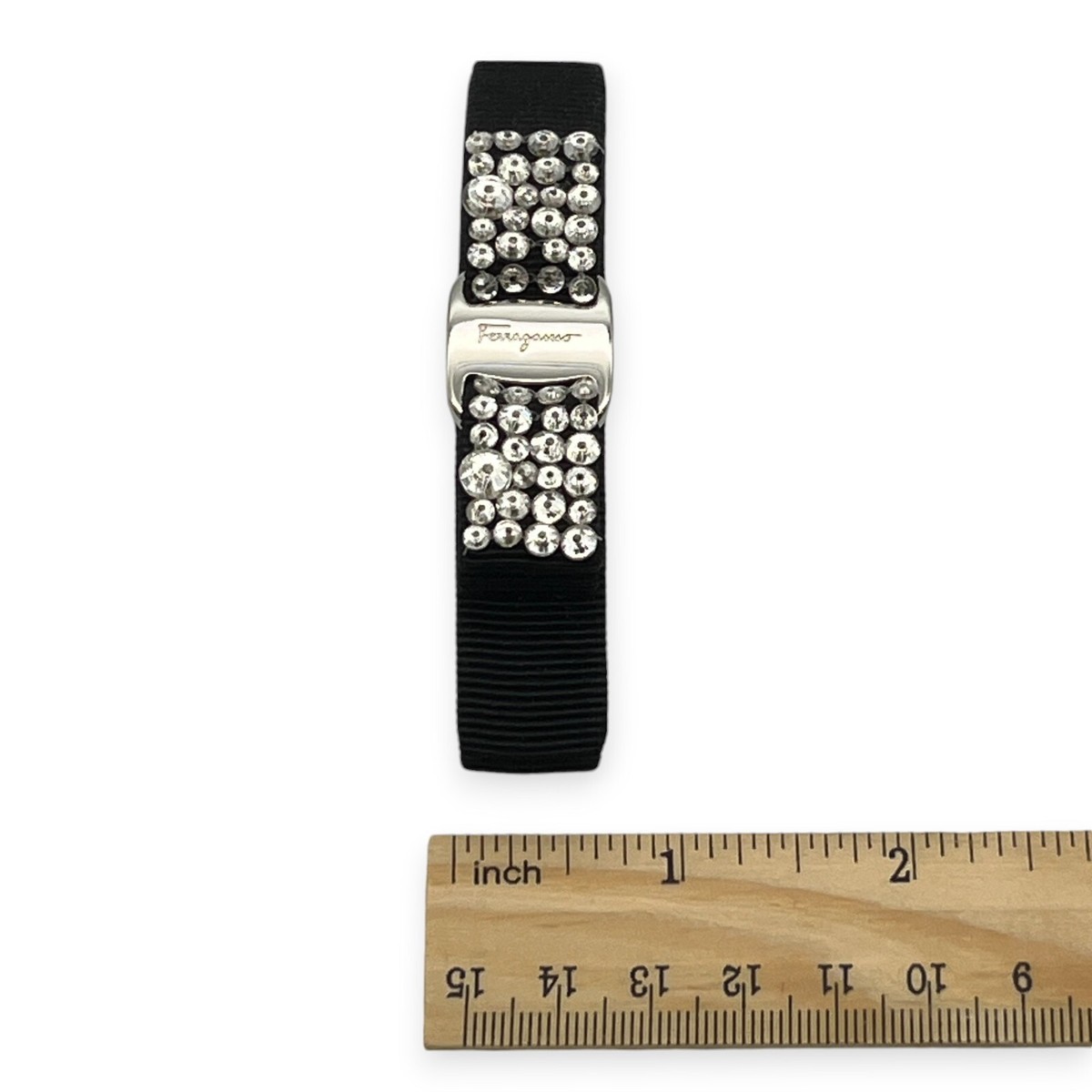 【送料&関税込】Ferragamo Black Fabric Vara Hair Clip Salvatore Ferragamo Black Fabric Vara Bow Hair Clip Gold