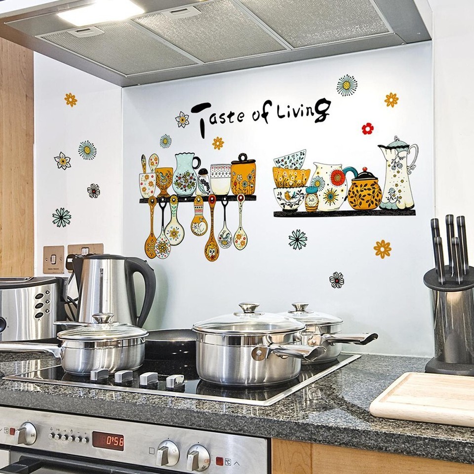Decorative Kitchen Wall Stickers DIY Art Decals Non Toxic Easy to Apply