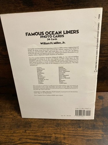 Famous Ocean Liners Photo Postcards by Miller PB 1988 24 B&W Cards - Picture 4 of 4
