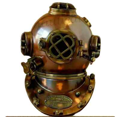Antique 18" Diving Helmet US Navy Mark V Deep Sea Divers Scuba SEA ...