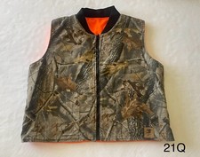 Vintage Real tree Hardwood Camo Hunting Vest Reversible w pockets Men's Size 2XL
