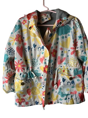 Girls Spring Zip Up Hoodie Jacket Windbreaker   Size 4 Years