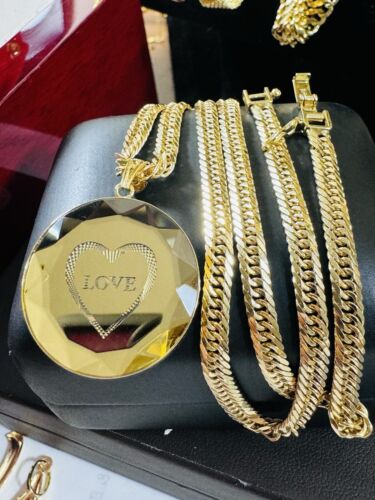New K18 18K Japan Gold Kihei Love Heart Necklace 40cm 16” long 5mm 22.9g Choker