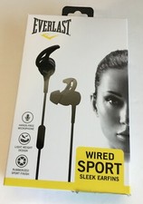 Everlast Wired Sport Sleek Earfins Black  EV6964 NIB 