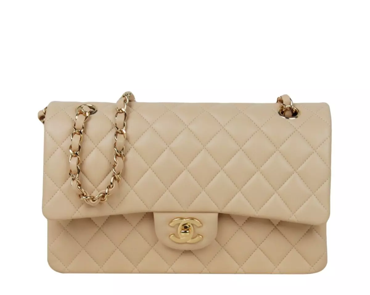 Chanel - Metallic Gold Lambskin Double Pocket Shoulder Bag