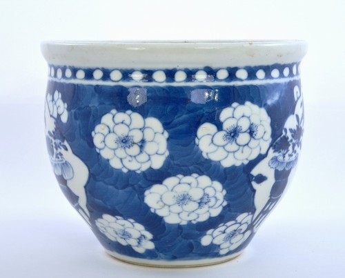 1900's Chinese Kangxi Style Blue & White Porcelain Pot Jar Bowl Flower Marked - Picture 3 of 10