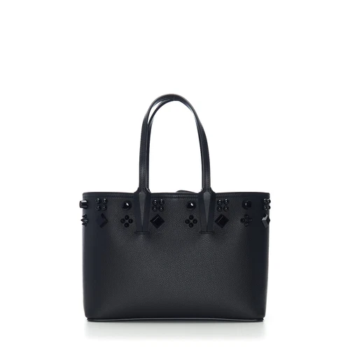 CHRISTIAN LOUBOUTIN 1690$ Small Cabata Tote Bag - Signature Tonal Spikes