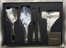 Reed and Barton Nickleplated Roseland Bar Tool with Gold Braid Set of 5 NIB