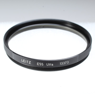 LEITZ E55 UVa 13373 55MM SCREW IN FILTER W CASE CLEAN GLASS & BLACK RING LEICA
