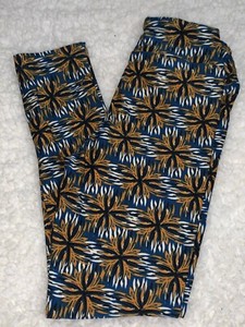 LuLaRoe Kids Leggings S//M Small Medium Red Gold And Blue Floral