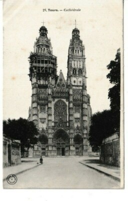 TOUREN, FRANKREICH - DER KATHEDRALE S/W POSTKARTE