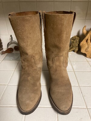 Vintage DISTRESSED LEATHER MORA ROCKABILLY BOOTS SIZE 41-8 D MADE IN SPAIN