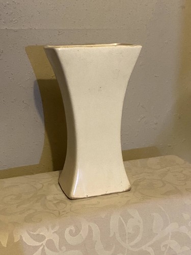 Vaso vintage McCOY ART ceramica 1946 fiori applicati color crema fiori tempo - Foto 4 di 8