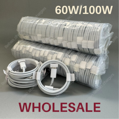 Bulk Lot Type USB-C to USB-C Cable 60W/ 100W Fast Charging PD Cord Rapid Charger