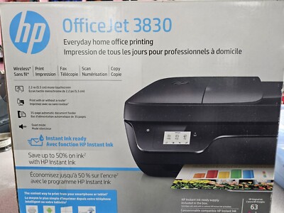 HP OfficeJet 3830 All-in-One Touchscreen Wireless Printer - NEW Open ...