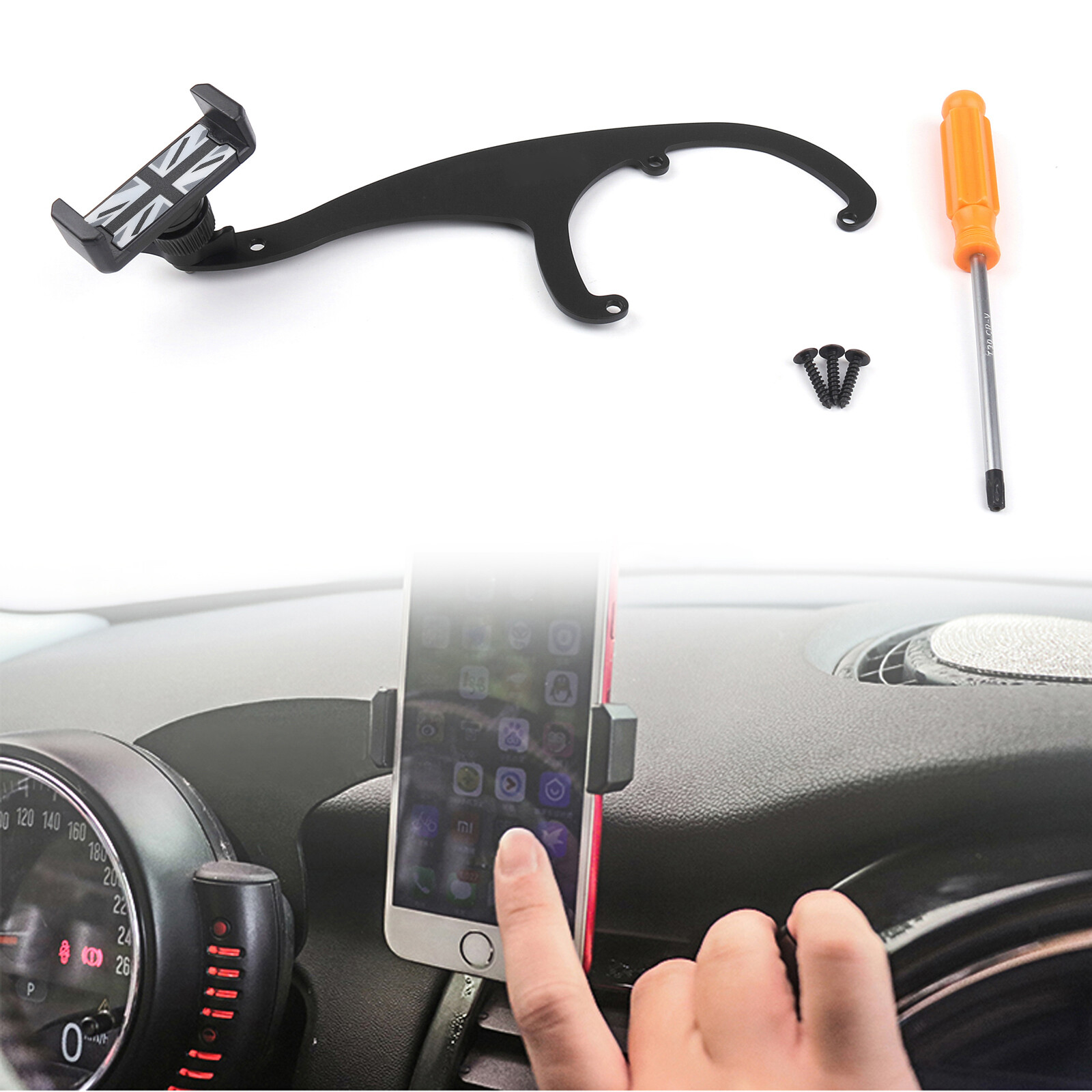 360°Rotation Car Phone Mount Cradle Holder Stand For Mini Cooper R60/R61 Gry U4