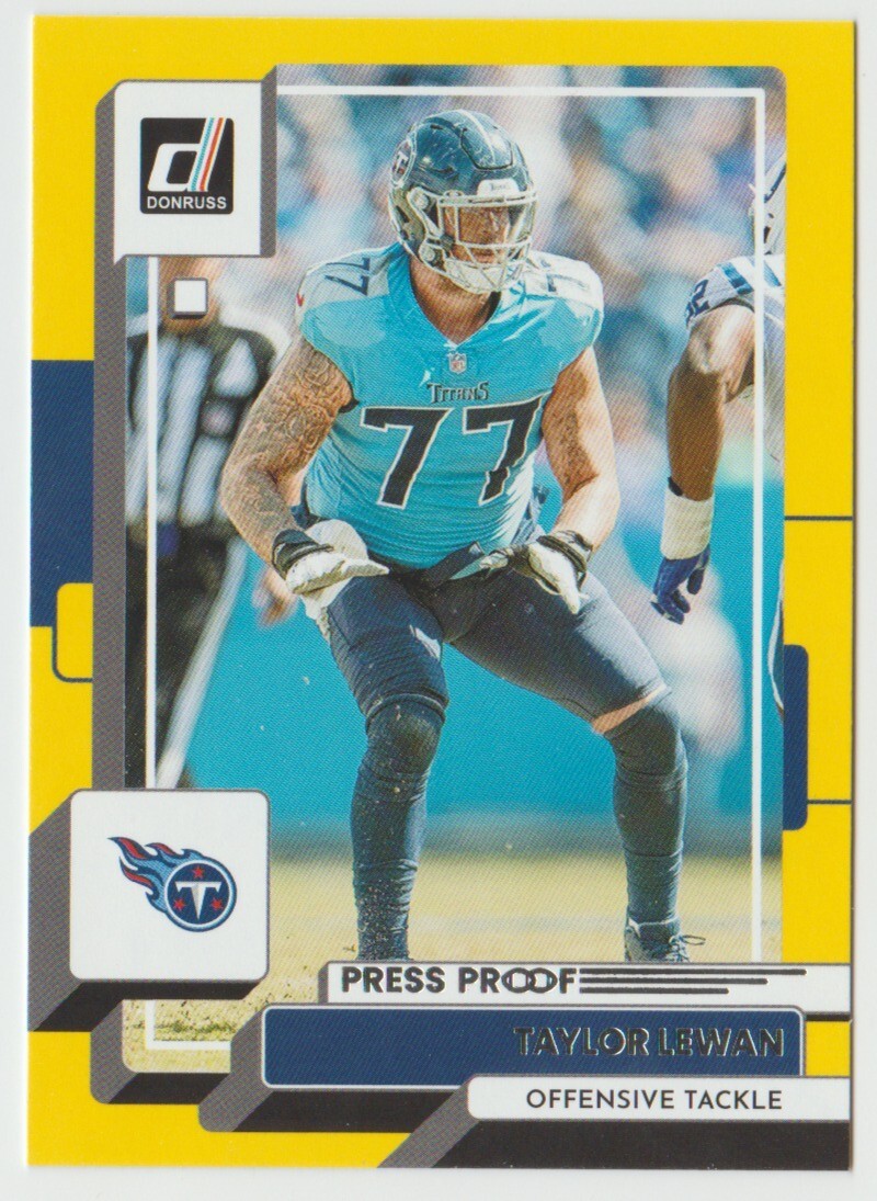 2022 Donruss Press Proof Yellow #69 Taylor Lewan - Tennessee Titans