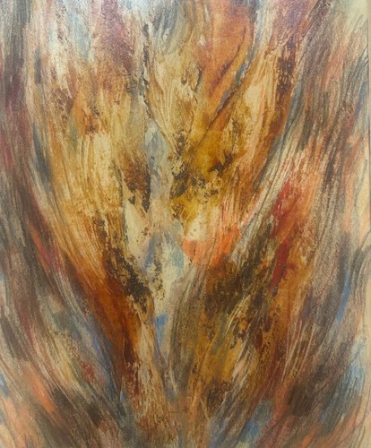 Vintage 1969 EDWARD DUBUQUE Splatter ABSTRACT EXPRESSIONIST Fire FLame Painting - Picture 10 of 13