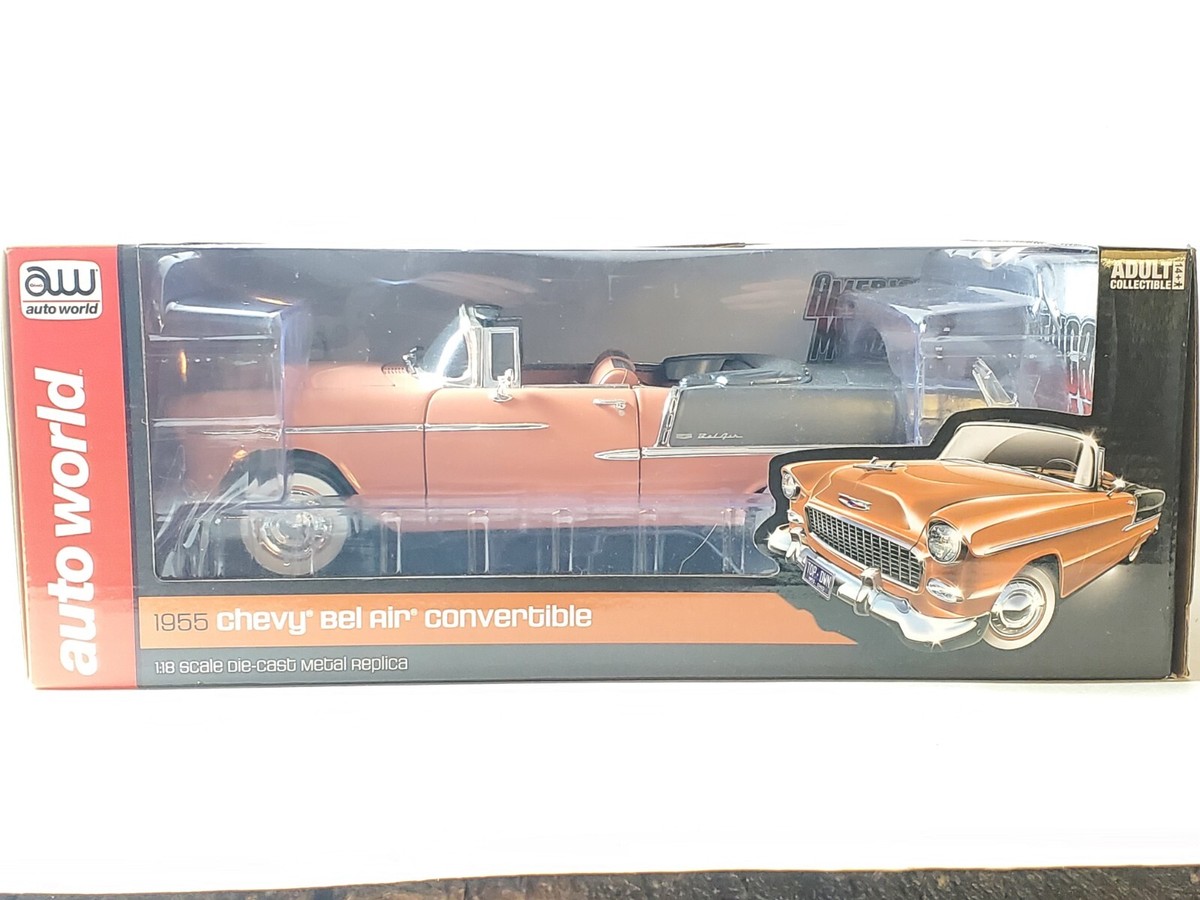 Auto World 1955 Chevy Bel Air Convertible 1:18 Scale Diecast