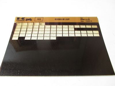 とんやページ Kawasaki EX305 - B1: GP Parts List Micro Fiche | eBay