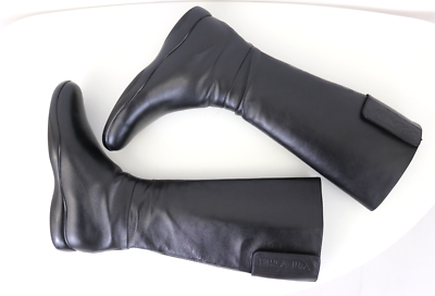 PRADA 00s Ladies Leather Sport Riding Moto Tall Boots size PRADA 00s Ladies Leather Sport Riding Moto Tall Boots size