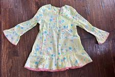 Girls Sz 6 Janie  Jack Swim Beach Pool Cover-Up Cotton Lightweight Floral Dress