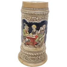 Vintage Ceramarte Anheuser Busch German Tavern Stein Bavarian Bar Scene 1977 Mug