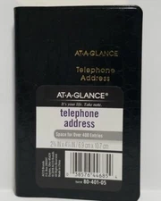 AT-A-GLANCE Telephone & Address Book, 400+ Entries,  Designer, Black (RM WU-1)