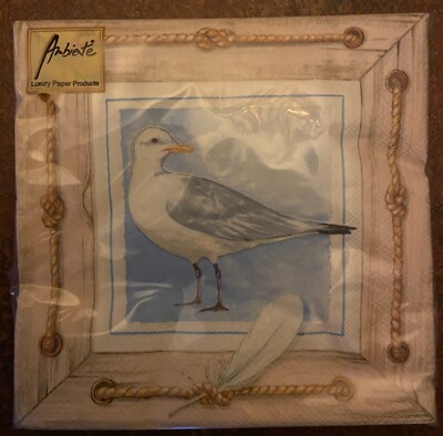 Ambiente Servietten Tissue 3lagig 33x33 cm Seabird / Frame Serviettentechnik
