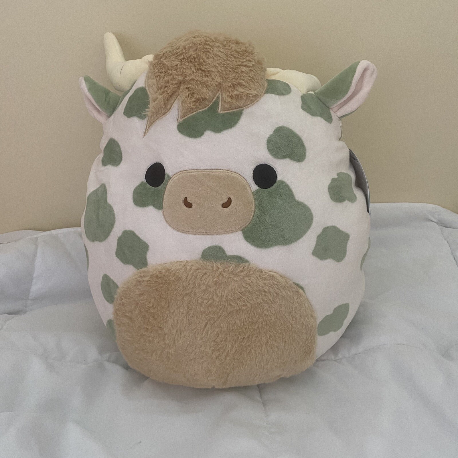 Celestino Squishmallows 14 Inch Green Spotted Cow Christmas 2024