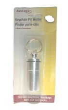 Keychain Pill Holder Aluminum Waterproof Case Clip Backpack Purse Keyring Travel