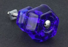 1-1/2 Antique Glass Knob Cobalt Blue
