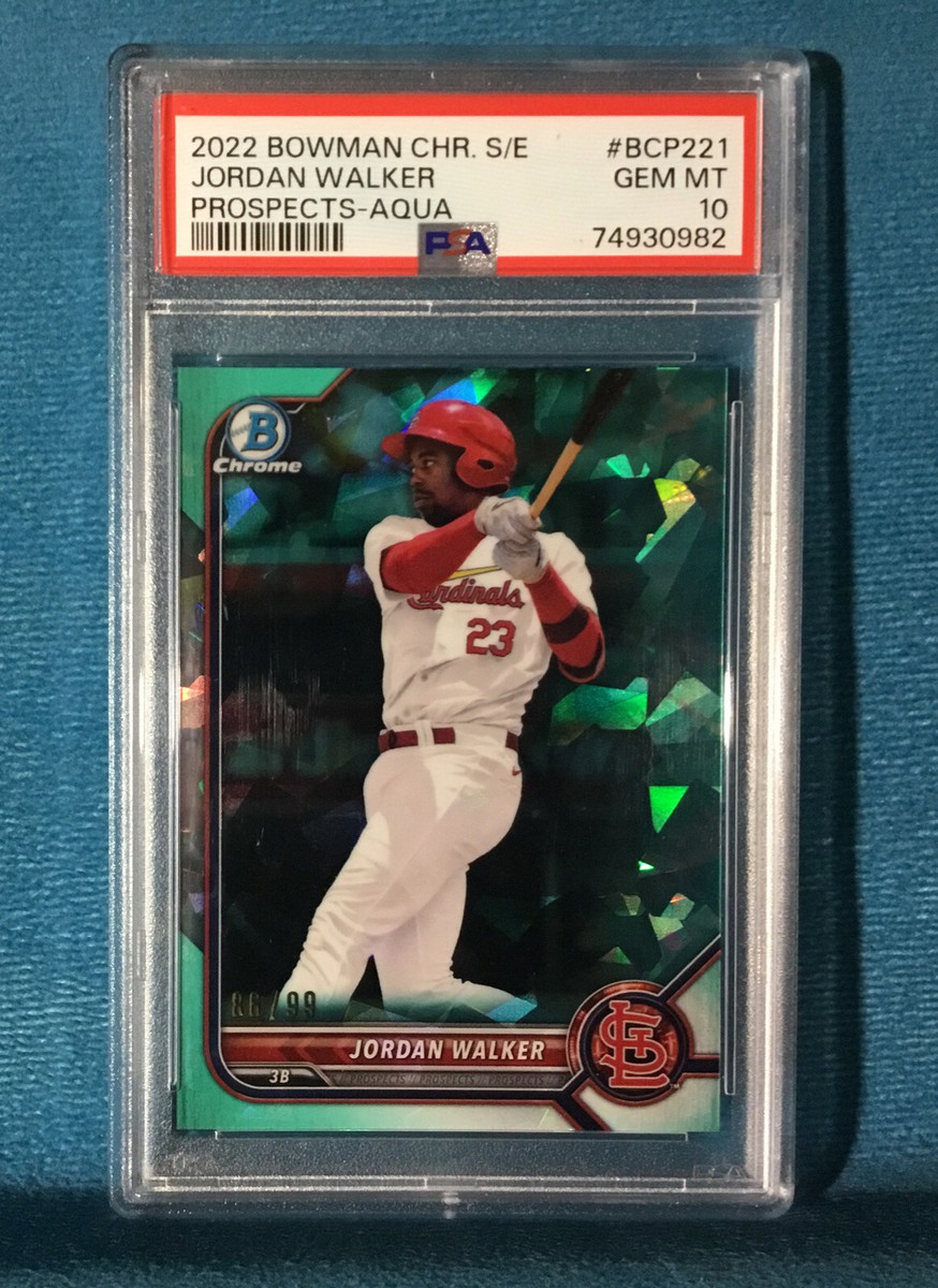 ⭐️PSA 10⭐️2022 Bowman AQUA SAPPHIRE Jordan Walker Ref /99