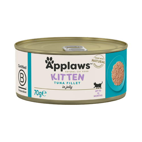 Applaws Natural Wet Kitten Food Tuna Fillet in Jelly 24 x 70g Tins - Picture 2 of 6