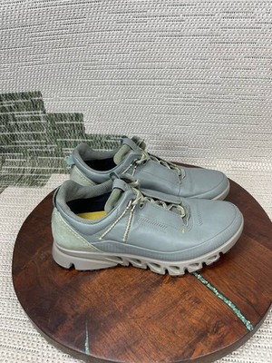 Ecco Shoes Womens Size 6 Us Multi Vent Gray Leather Low Top Comfort Sneaker