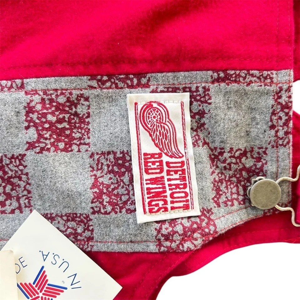 Vintage NWT Lil Fans Baby Overalls Detroit Red Wings NHL Size 18M Made in USA - Image 3 of 4