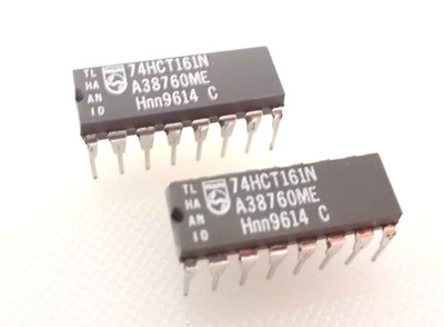 74HCT161N PHILIPS 4-stufiger binärer Zähler IC 16 Pin DIP16, MEIN UK LAGER x2 Stück